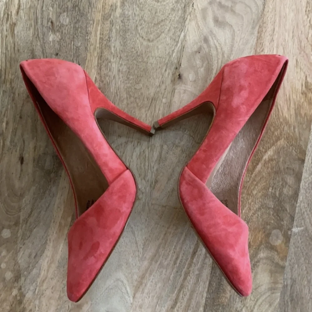 Madewell Mira Suede Red Pumps Heels - Bias Cut Matte 6.5